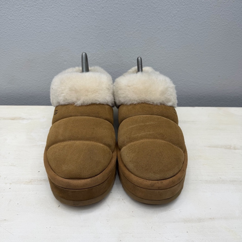 Ugg Brown Suede Tazzlita Platform Slippers Size 10 - Picture 6 of 10